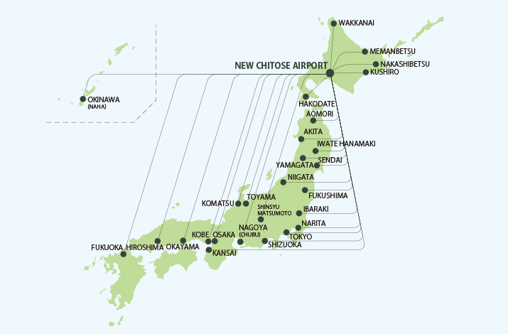Domestic Air Routes to & from New Chitose Airport
