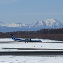 樽前山と飛行機（ANA機）